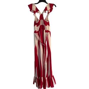 NWOT Venus Women's Red/White Stripe Dress Sundress Ruffle Size Large